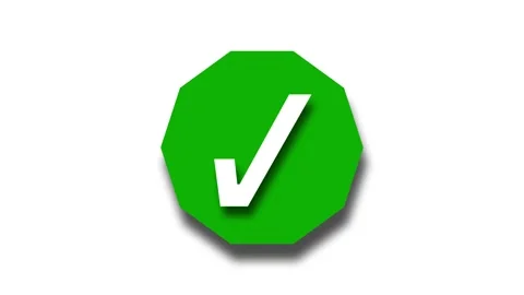 Minimal 3D Octagon Check Mark Animation Stock Footage 307960384