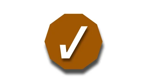 Minimal 3D Octagon Check Mark Animation Stock Footage 307960392