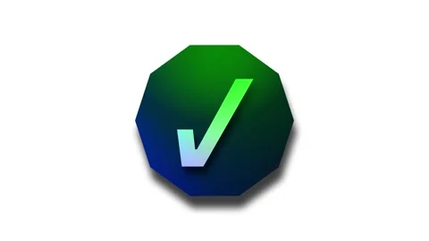 Minimal 3D Octagon Check Mark Animation Stock Footage 307960400