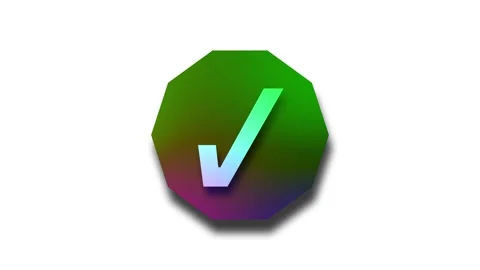Minimal 3D Octagon Check Mark Animation Stock Footage 307960404