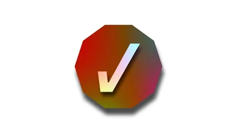 Minimal 3D Octagon Check Mark Animation Stock Footage 307960413