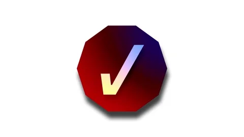 Minimal 3D Octagon Check Mark Animation Stock Footage 307960422
