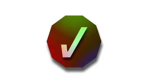 Minimal 3D Octagon Check Mark Animation Stock Footage 307960428