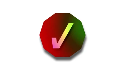 Minimal 3D Octagon Check Mark Animation Stock Footage 307960440