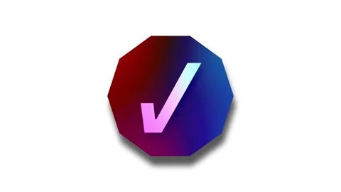 Minimal 3D Octagon Check Mark Animation Stock Footage 307960446
