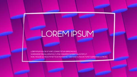 Minimal 3D shapes pattern with bright gradient and place for text advertising Stock Illustration