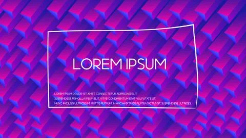 Minimal 3D shapes pattern with bright gradient and place for text advertising Illustrazione stock