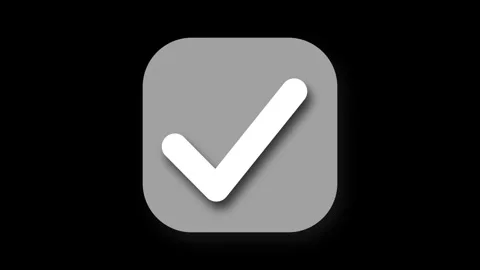 Minimal 3d square rounded check mark icon animation, Positive tick mark sym.. Stock Footage 304692854