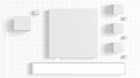 Minimal 3D Tech Interface with Floating Elements Stock Footage 313955884