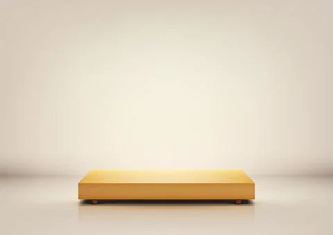 Minimal 3D Yellow Platform on White Background for Product Display and Mock.. Stock Illustration