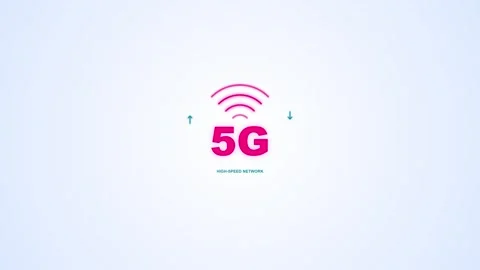 Minimal 5G network icon animation, clean light background high speed wifi Stock Footage 343837864