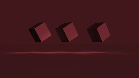 Minimal Abstract 3D Animation with Floating Cubes Stock-Footage 309946915