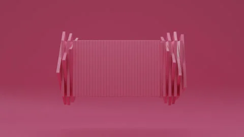Minimal abstract 3D animation with geometric elements in contemporary digital Stock Footage 338252065