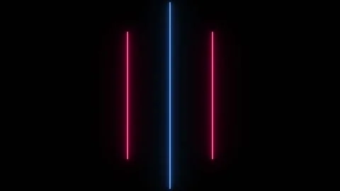 Minimal abstract animation of glowing blue and red neon lines Stock Footage 321127396