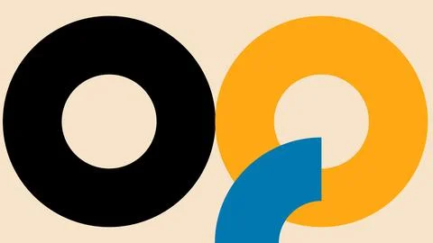 Minimal Abstract art With Bold Circular Background Stock Illustration
