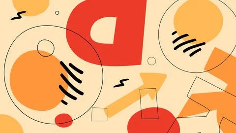 Minimal Abstract Art Elements Illustrazione stock