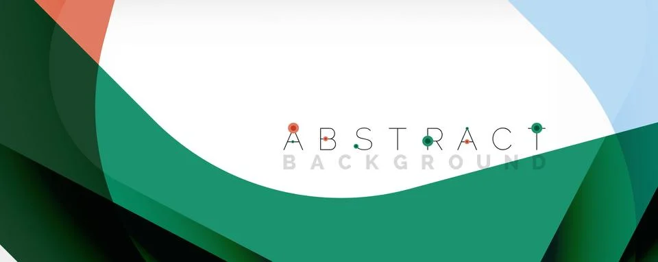Minimal abstract background - color overlapping shapes on white with shadow Stock Illustration