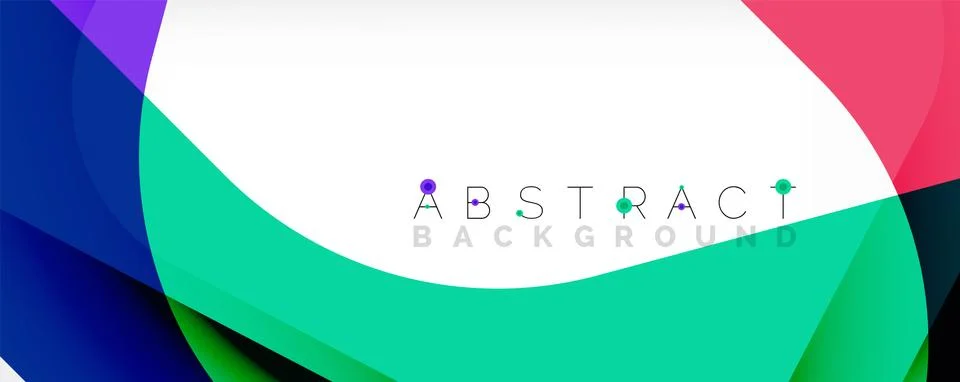 Minimal abstract background - color overlapping shapes on white with shadow 库存插图