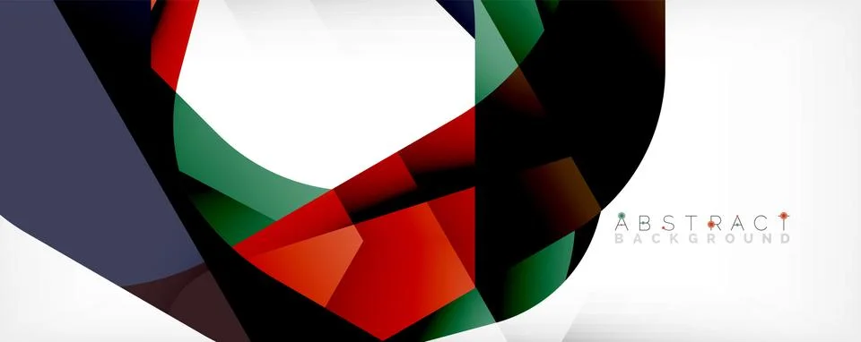 Minimal abstract background - color overlapping shapes on white with shadow Illustrazione stock