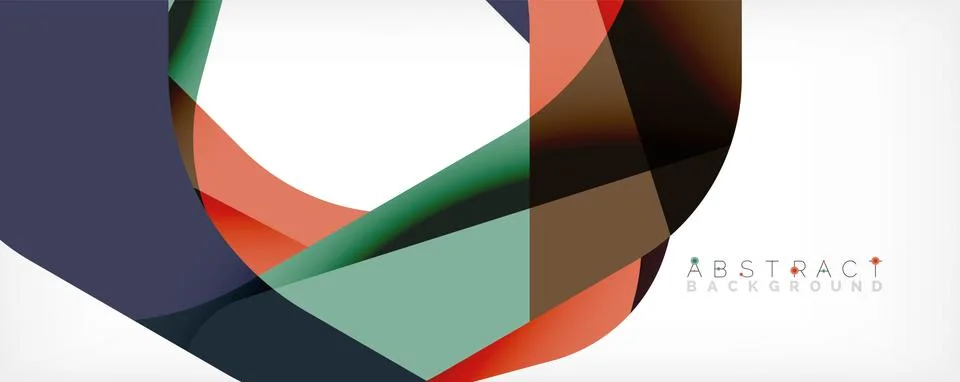Minimal abstract background - color overlapping shapes on white with shadow 库存插图