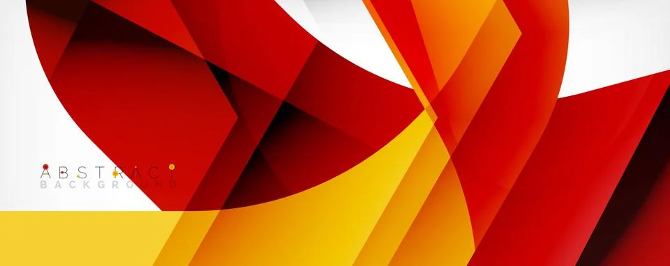 Minimal abstract background - color overlapping shapes on white with shadow 库存插图