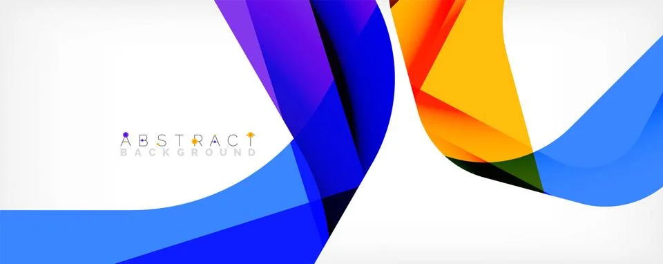 Minimal abstract background - color overlapping shapes on white with shadow Illustrazione stock