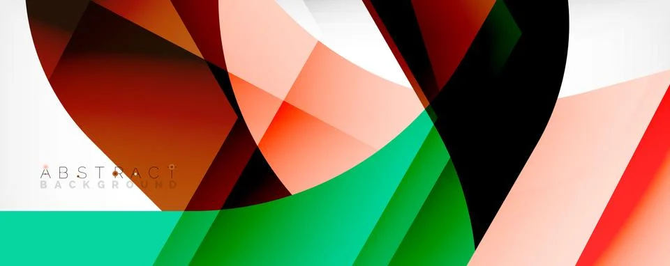 Minimal abstract background - color overlapping shapes on white with shadow Illustrazione stock