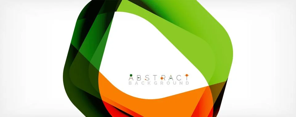 Minimal abstract background - color overlapping shapes on white with shadow 库存插图