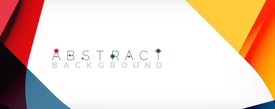 Minimal abstract background - color overlapping shapes on white with shadow Stockillustratie