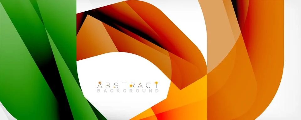 Minimal abstract background - color overlapping shapes on white with shadow Stock Illustration