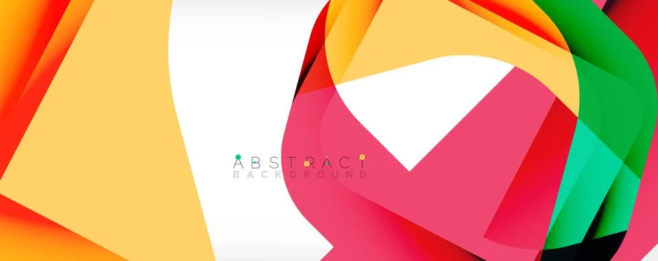 Minimal abstract background - color overlapping shapes on white with shadow 库存插图