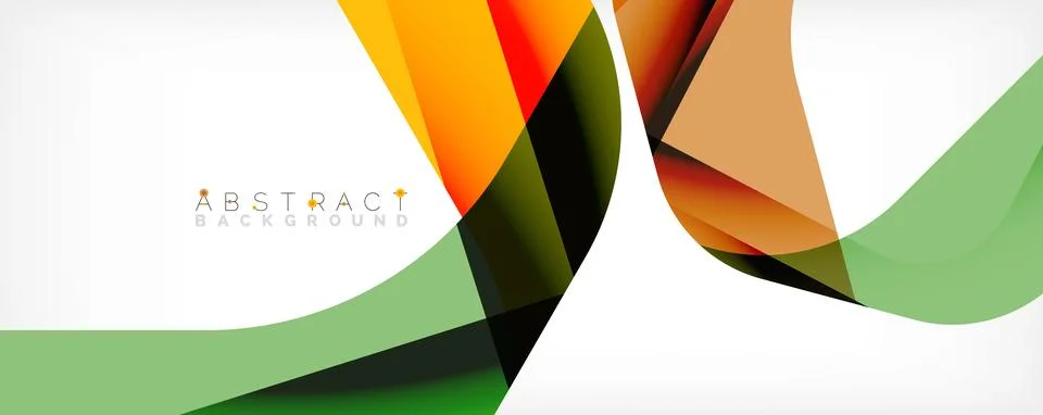 Minimal abstract background - color overlapping shapes on white with shadow 库存插图