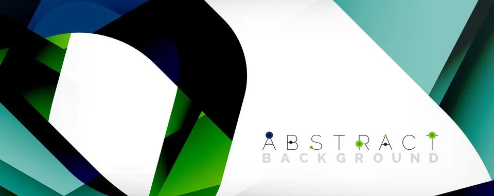 Minimal abstract background - color overlapping shapes on white with shadow Illustrazione stock