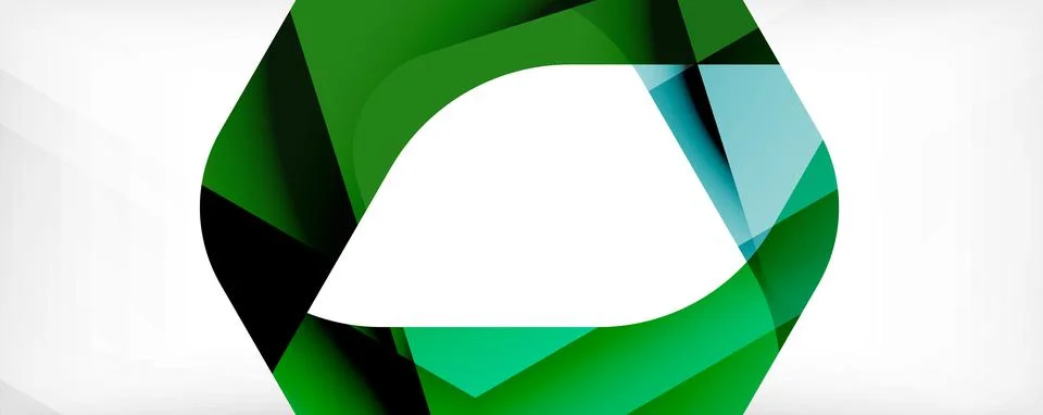 Minimal abstract background - color overlapping shapes on white with shadow 库存插图