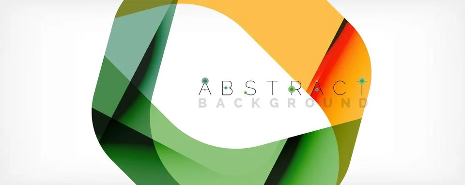 Minimal abstract background - color overlapping shapes on white with shadow 库存插图