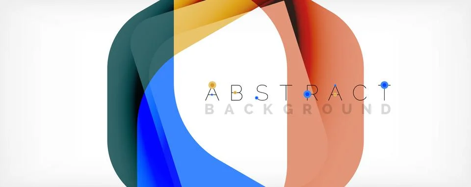 Minimal abstract background - color overlapping shapes on white with shadow 库存插图