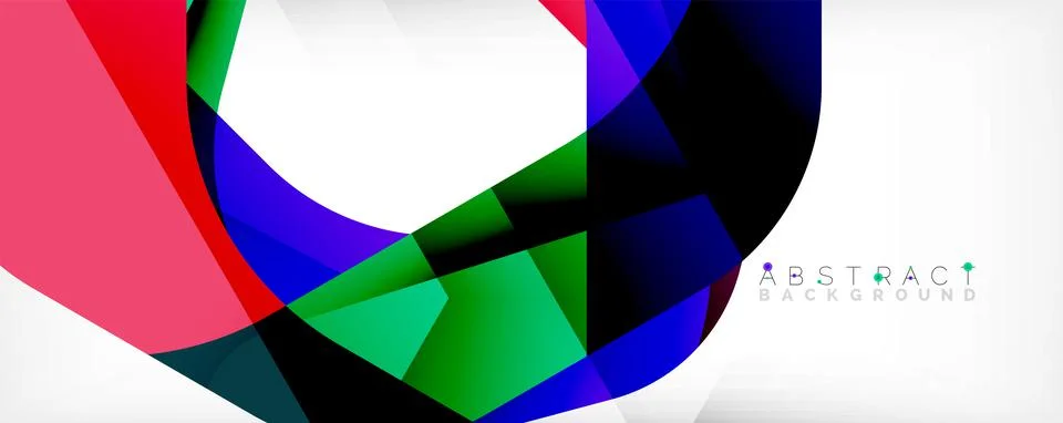 Minimal abstract background - color overlapping shapes on white with shadow Illustrazione stock