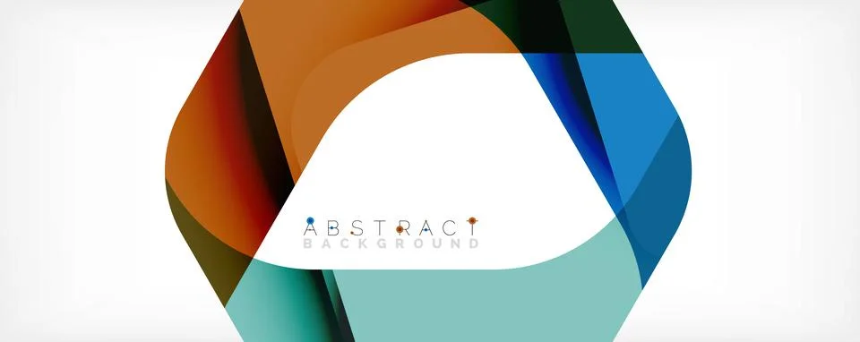Minimal abstract background - color overlapping shapes on white with shadow Illustrazione stock