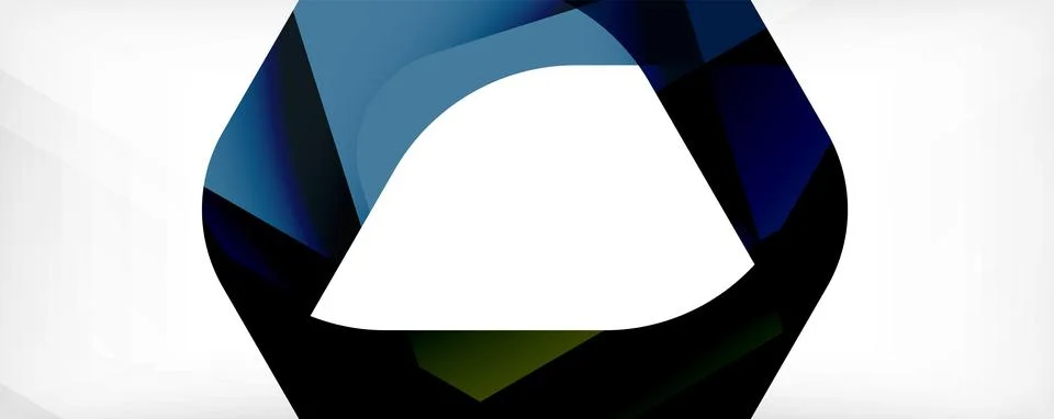 Minimal abstract background - color overlapping shapes on white with shadow Illustrazione stock