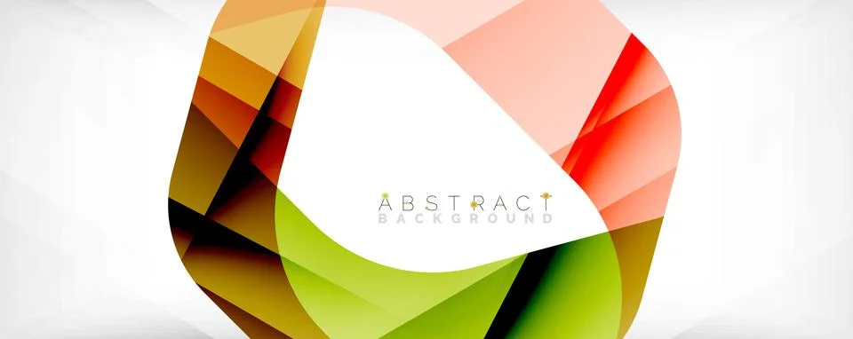 Minimal abstract background - color overlapping shapes on white with shadow Illustrazione stock