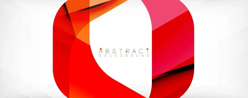 Minimal abstract background - color overlapping shapes on white with shadow Stock Illustration