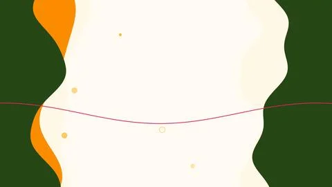 Minimal abstract background combines dark green orange and cream organic fields Stock Illustration