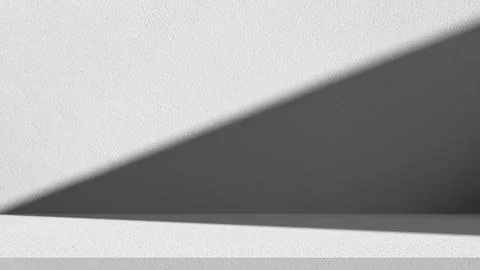 Minimal abstract background with diagonal shadow and clean white texture wall Foto stock