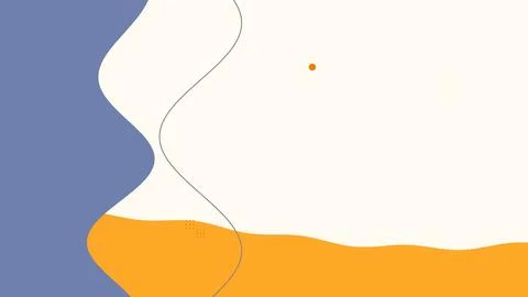 Minimal abstract background features blue orange and cream organic fields with Stock Illustration