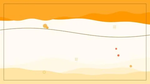 Minimal abstract background features orange cream and pale yellow flowing Stock Illustration