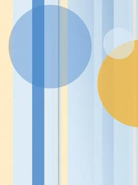 Minimal abstract background featuring overlapping circles and vertical stri.. Stock Illustration