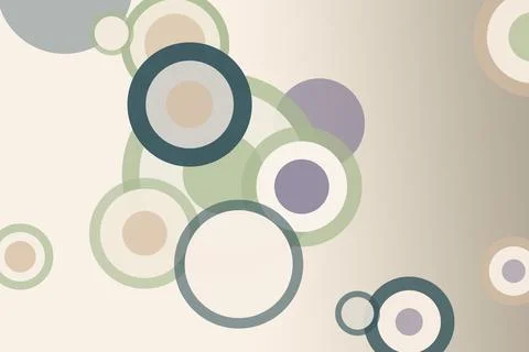 Minimal abstract background featuring overlapping circles and rings in mute.. Stock Illustration
