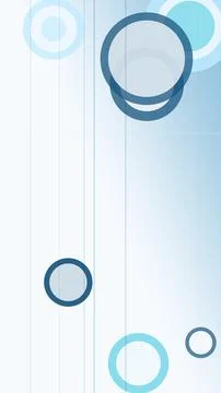 Minimal abstract background with layered blue circles and vertical lines, c.. Illustrazione stock