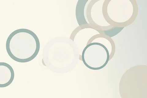 Minimal abstract background with layered circles in soft blue and beige, cl.. Stock Illustration