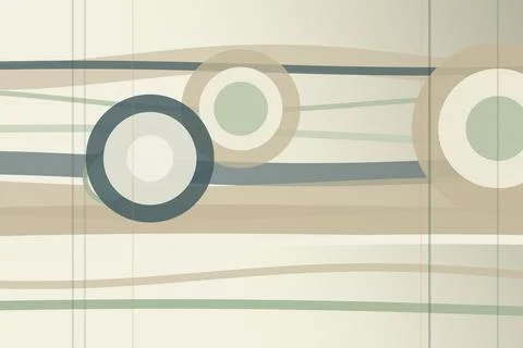 Minimal abstract background with layered circles and horizontal stripes in .. Stock Illustration